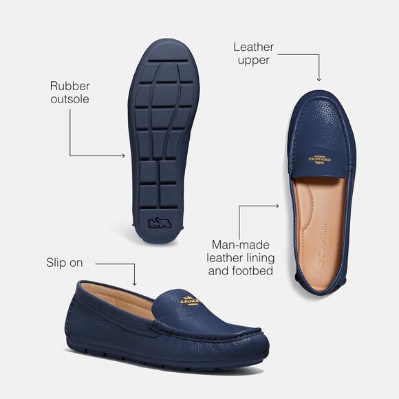 Brand new COACH Women's Marley Driver Flats in True Navy (Size 6) - Picture 2 of 3